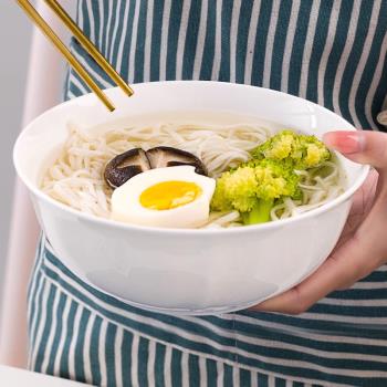 純白骨瓷麵碗大號湯碗家用陶瓷餐具大容量吃泡麵拉麵微波爐專用碗
