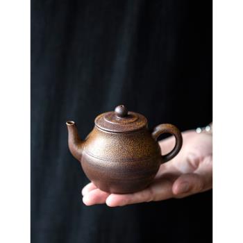 碌心 粗陶醬釉長樂壺 中式復古泡茶壺 家用茶壺辦公功夫茶具單壺
