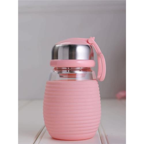 玻璃杯女便攜高顏值水杯防燙耐熱可愛時尚少女心大肚杯子企鵝杯