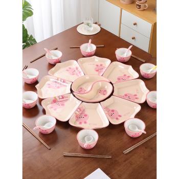 凱奇家族2023年新款陶瓷餐具卡通具套裝拼盤組合過年團圓大擺盤