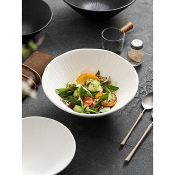 碗家用新款2024斗笠麵碗水果蔬菜輕食沙拉碗高顏值陶瓷日式大湯碗