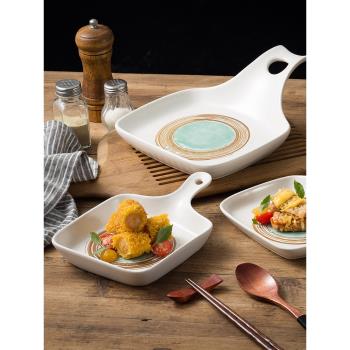 日式創意餐具盤子烤箱帶手柄陶瓷烤盤家用早餐盤焗飯盤菜盤子烘焙