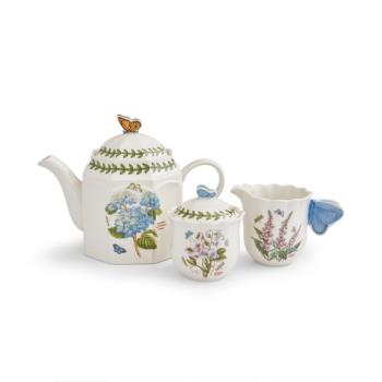 英國老牌陶瓷出口波特植物田園蝴蝶咖啡壺歐式下午茶壺具精致禮品