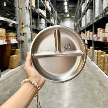 高階感特別好看的 304不銹鋼一年級兒童男女寶寶分格餐盤分隔餐具