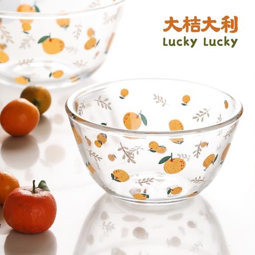 透明水果日式玻璃碗耐熱藍蓮花
