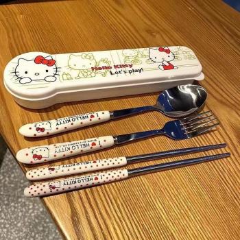 兒童筷子勺子套裝可愛小學生餐具上學專用一人用便攜收納盒單人裝