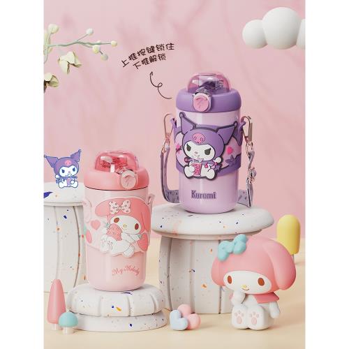 玉桂狗兒童保溫杯女上學高顏值吸管食品級316可愛水杯便攜