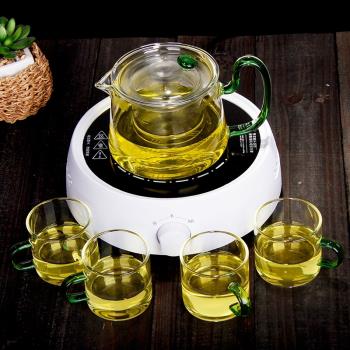 耐熱玻璃茶壺套裝加厚花茶壺過濾煮茶器電陶爐加熱泡茶壺小青柑壺