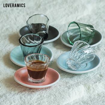 愛陶樂加厚玻璃咖啡杯180ml卡布拉花dirty杯碟套裝組合Loveramics