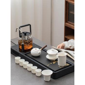 茶具套裝家用客廳一體式多功能茶盤全自動上水電陶爐煮茶臺小型