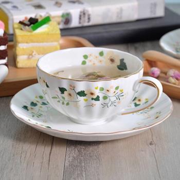 北歐風格咖啡杯碟套裝創意簡下午茶杯子英式紅茶碎花陶瓷南瓜杯碟