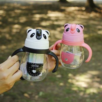 脾氣熊兒童吸管杯夏季幼兒園便攜防摔男女童寶寶卡通可愛塑料水壺