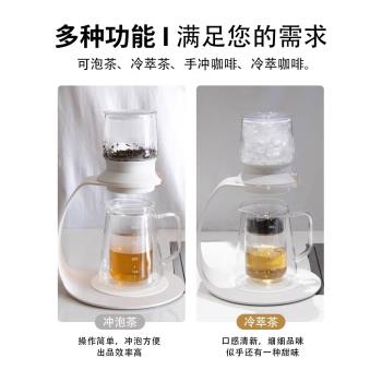 日式創意辦公室泡茶神器耐高溫懶人玻璃茶壺咖啡泡茶器沖泡壺套裝