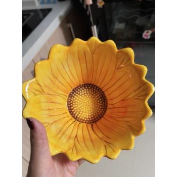 造型獨特的碗ins風向日葵創意造型陶瓷少女可愛水果甜品泡麵多功