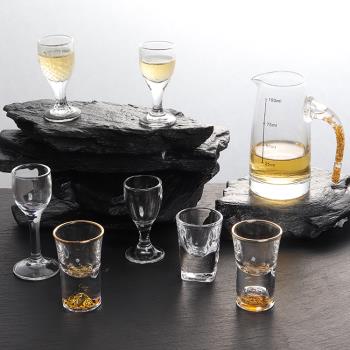 子彈杯酒吧水晶玻璃小酒杯一口杯家用烈酒杯白酒杯分酒器酒壺套裝
