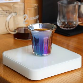 五彩斑斕的透明手沖咖啡杯~小號玻璃澳白咖啡杯高顏值家用ins風