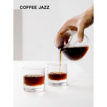 COFFEEJAZZ錘目紋咖啡壺套裝公道杯茶杯加厚耐熱玻璃杯日式分享壺
