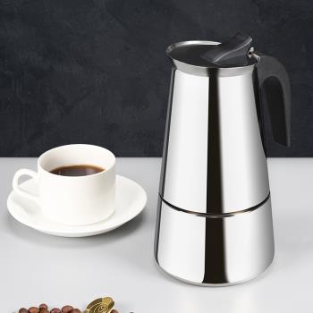 不銹鋼摩卡壺煮咖啡壺手沖咖啡壺套裝意式濃縮萃取壺煮咖啡機器具