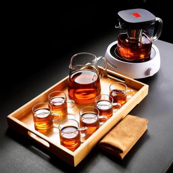 舊望格玻璃功夫茶具套裝家用煮茶泡茶器電陶爐茶壺飄逸杯茶盤托盤
