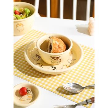 TINYHOME可愛ins邦尼兔系列陶瓷餐具碗盤家用米飯碗面碗湯碗味碟