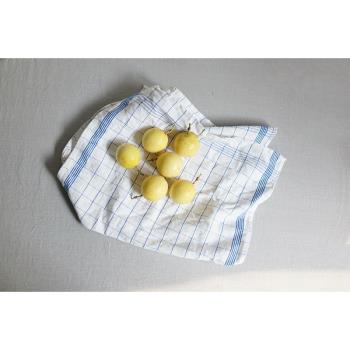 樸房 日式麻棉加厚茶巾布蓋布餐墊餐布擦碗布烘焙布藍格拍照背景