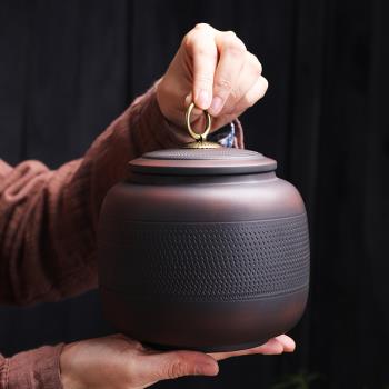 原礦紫陶手工跳刀陶瓷茶葉罐通用紅茶普洱茶六堡茶黑茶滇紅空禮盒