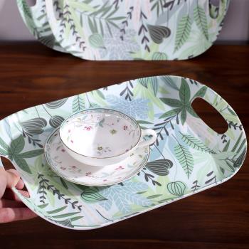 原創茶盤客廳杯子托盤家用長方形放水杯茶杯盤水果盤北歐ins塑料