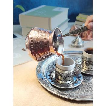 全手工銅壺明火煮咖啡壺土耳其原裝進口高端手工歐式宮廷美式手沖