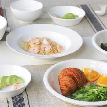 唐山骨瓷純白碗碟盤子餐具組合套裝家用大容量過年聚餐可微波