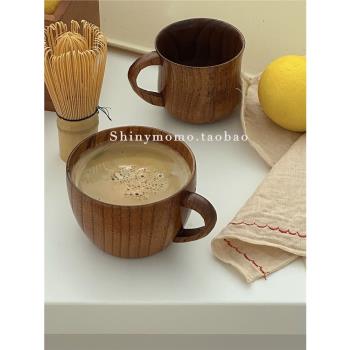 Shinymomo韓風ins木制品咖啡杯馬克杯水杯早餐牛奶酸奶杯