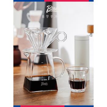 Bincoo手沖咖啡壺套裝帶刻度玻璃分享壺咖啡研磨機濾紙咖啡器具