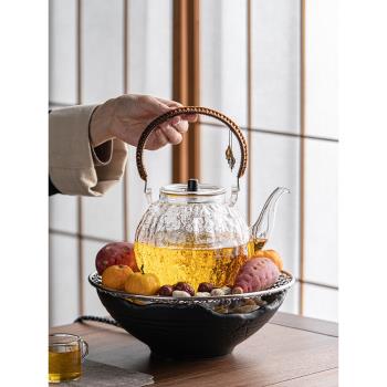 冬日電圍爐煮茶家用室內茶爐烤茶玻璃茶壺泡茶電陶爐煮茶器一套