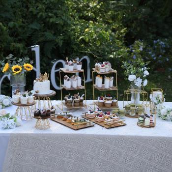 木質甜品臺展示架婚慶蛋糕點心托盤戶外訂婚糕點擺臺周歲生日婚禮