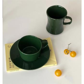 mimiflower法式復古中古vingage祖母綠高顏值歐式咖啡杯ins風擺件