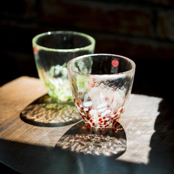 清倉津輕林檎玻璃杯日本進口手工彩色水晶杯飲料杯清酒杯威士忌杯