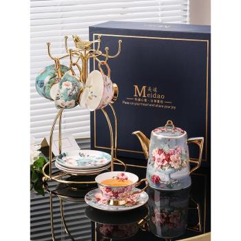 美道 古典玫瑰 咖啡杯高檔精致骨瓷茶壺杯子套裝下午茶茶具禮盒裝