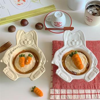ES|韓國ins風網紅小熊碗貓咪兔子碗可愛早餐碗甜品碗