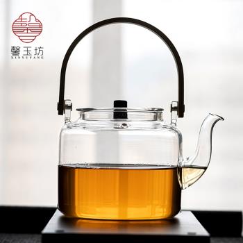 玻璃茶壺單壺電陶爐燒水壺煮茶茶具耐熱高溫加厚提梁壺大號泡茶器