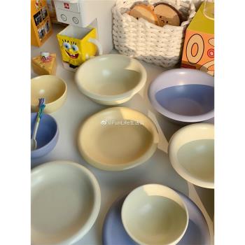 FunLife生活館 ins風韓式啞光陶瓷碗餐具套裝 日常家用飯碗沙拉碗