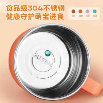 304不銹鋼兒童水杯帶蓋雙層防燙卡通小學生口杯新品