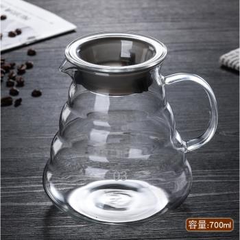 高硼硅玻璃手沖咖啡壺云朵壺濾杯過濾分享壺家用咖啡壺可加印