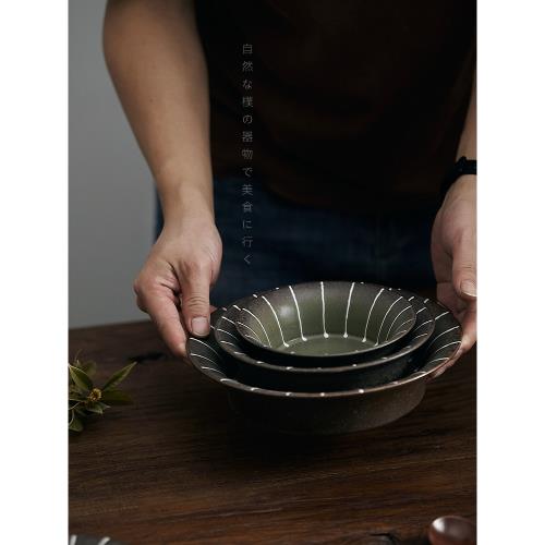 玩物志【夏樹.草綠】復古手工碗盤湯碗沙拉碗焗飯碗ins粗陶料理盆