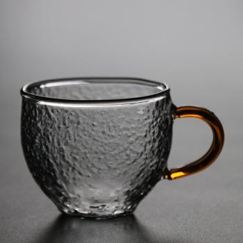 time當鋪 日式帶把耐熱玻璃杯品茗杯透明小茶杯主人杯功夫茶具