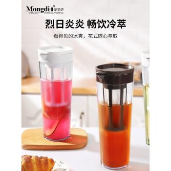 Mongdio冷萃咖啡壺家用冷萃瓶過濾冷泡茶壺玻璃大容量咖啡冷萃杯