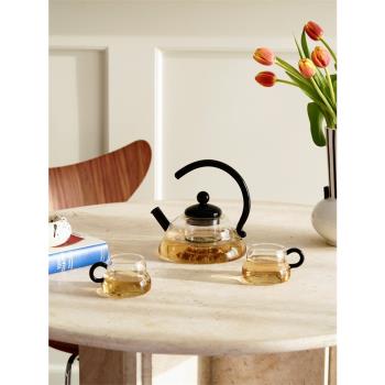 莫語 可加熱玻璃茶壺 設計師原創日式高硼硅耐熱水壺水杯套裝客廳