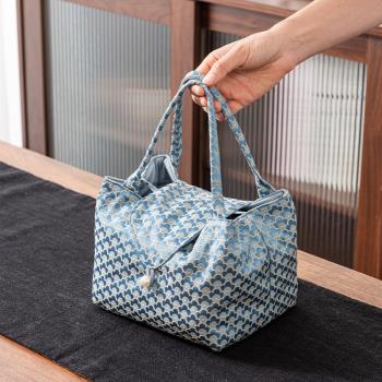 日式茶具收納包布袋家用旅行茶具便攜加厚手提戶外布藝包保護包盒