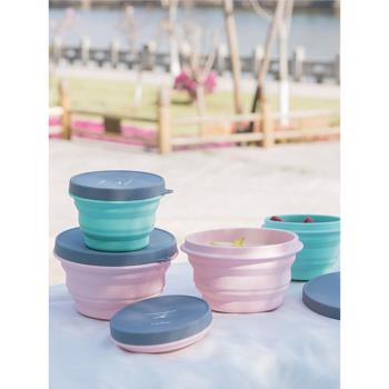 便攜式硅膠折疊碗旅行可伸縮泡面碗寶寶外出旅游戶外野餐飯盒餐具