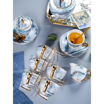 美道咖啡杯高檔精致英式陶瓷下午茶茶具高顏值歐式骨瓷杯子套裝