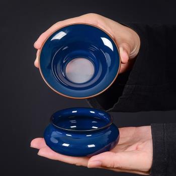 霽藍茶漏茶濾創意個性日式茶葉過濾器茶漏器泡茶過濾網茶藝過濾網