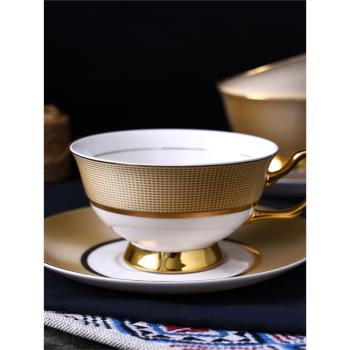 骨瓷咖啡杯套裝 歐式簡約家用英式下午茶杯 個性陶瓷金邊紅茶杯